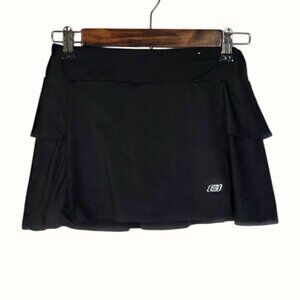 Skechers Active Black Ruffle Layered Active Tennis Mini Skirt Girl's Size 10/12